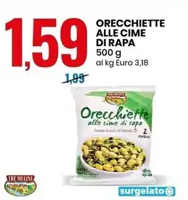 Eurospin Tre mulini orecchiette alle cime di rapa offerta