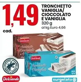 Eurospin Dolciando tronchetto vaniglia/cioccolato e vaniglia offerta