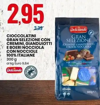 Eurospin Dolciando cioccolatini gran selezione con cremini, gianduiotti e boeri nocciola con nocciole 100% italiane offerta