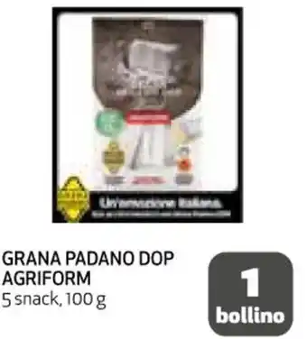 Coop GRANA PADANO DOP AGRIFORM 5 snack, 100 g offerta