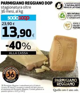 Coop PARMIGIANO REGGIANO DOP stagionatura oltre 36 mesi, al kg offerta