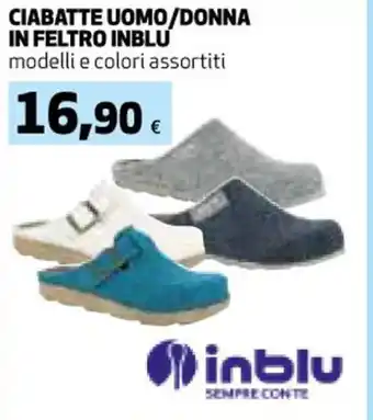 Coop CIABATTE UOMO/DONNA IN FELTRO INBLU modelli e colori assortiti offerta