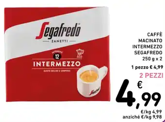 Spazio Conad CAFFÈ MACINATO INTERMEZZO SEGAFREDO 250 g x 2 offerta