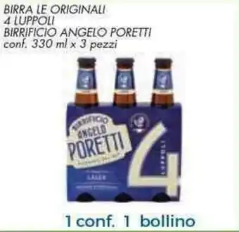 Conad Margherita Angelo Poretti Birra Le Originali 4 Luppoli Birrificio 330ml x 3 pezzi offerta