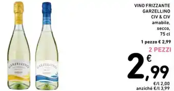 Spazio Conad VINO FRIZZANTE GARZELLINO CIV & CIV amabile, secco, 75 cl offerta