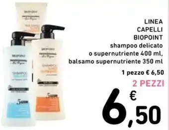 Spazio Conad LINEA CAPELLI BIOPOINT shampoo delicato o supernutriente 400 ml offerta