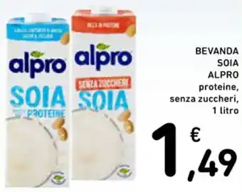 Spazio Conad BEVANDA SOIA ALPRO proteine, senza zuccheri, 1 litro offerta
