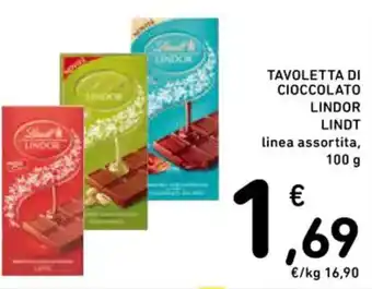 Spazio Conad TAVOLETTA DI CIOCCOLATO LINDOR LINDT linea assortita,100 g offerta