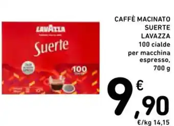 Spazio Conad CAFFÈ MACINATO SUERTE LAVAZZA 100 cialde per macchina espresso, 700 g offerta