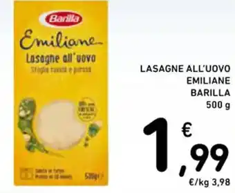 Spazio Conad LASAGNE ALL'UOVO EMILIANE BARILLA 500 g offerta