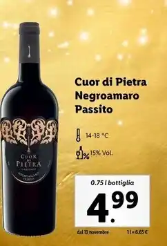 Lidl Cuor di pietra - negroamaro passito offerta