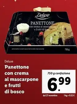 Deluxe panettone con crema al mascarpone e frutti di bosco