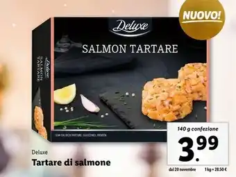 Lidl Deluxe tartare di salmone offerta