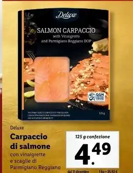 Lidl Deluxe carpaccio di salmone offerta
