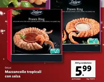 Deluxe mazzancolle tropicali con salsa