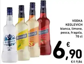 Spazio Conad VODKA KEGLEVICH bianca, limone, pesca, fragola, 70 cl offerta