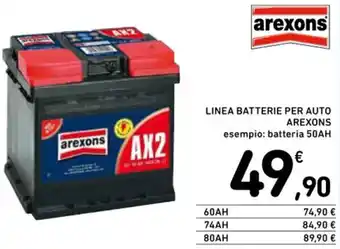 Spazio Conad LINEA BATTERIE PER AUTO AREXONS esempio: batteria 50AH offerta
