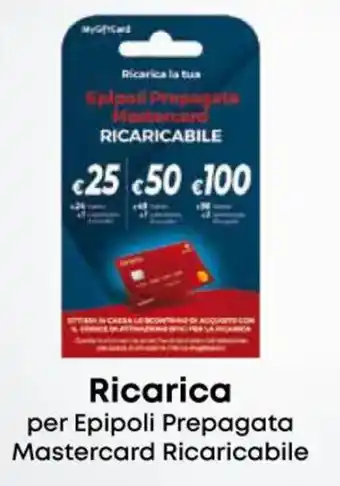 Spazio Conad Ricarica per Epipoli Prepagata Mastercard Ricaricabile offerta