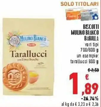 Conad City Barilla Mulino Bianco Biscotti 800g offerta