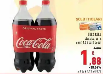 Conad City Coca Cola 1,35l x 2 pezzi offerta