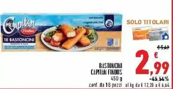 Conad City Capitan Findus Bastoncini 18pz 450g offerta