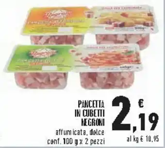 Conad City Negroni Pancetta in Cubetti 100g x 2pz offerta