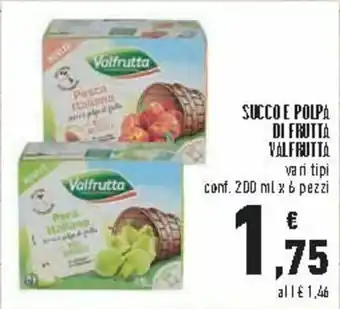 Conad City Valfrutta Succo e Polpa di Frutta 200ml x 6 pezzi offerta