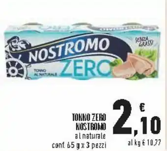 Conad City Nostromo Tonno Zero 65g x 3 pezzi offerta