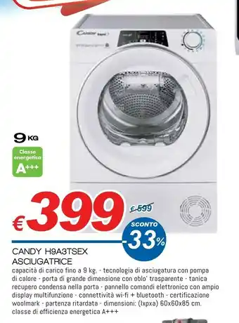 Galassia Candy H9A3TSEX Asciugatrice offerta