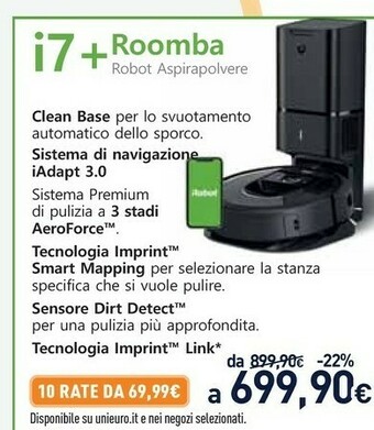 Unieuro iRobot Roomba I7 Robot Aspirapolvere offerta