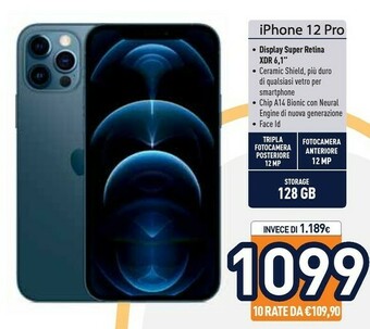 Unieuro Apple IPhone 12 Pro 128GB - Argento offerta