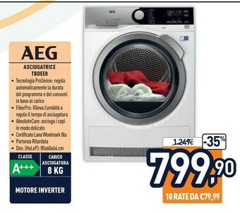 Unieuro Aeg Asciugatrice TBDEE8 offerta