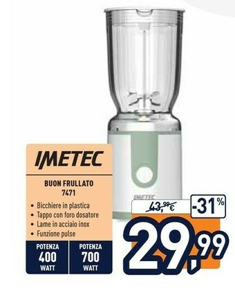 Unieuro Imetec Buon Frullatore 7471 offerta