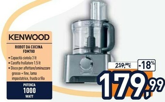 Unieuro Kenwood Robot Da Cucina FDM780 offerta