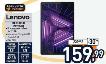 Unieuro Lenovo Tab M10 Plus 4G LTE-TDD & LTE-FDD 32 GB 26,2 Cm (10.3") Mediatek 2 GB Wi-Fi 5 (802.11ac) Android 9.0 Grigio offerta