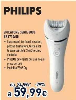 Unieuro Philips E Epilatore Serie 8000 BRE710/00 offerta