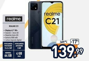 Unieuro Realme C21 Display 6.5" HD+ offerta