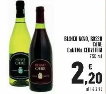 Conad City Cantina Cerveteri Bianco Novo, Rosso Caere 750ml offerta