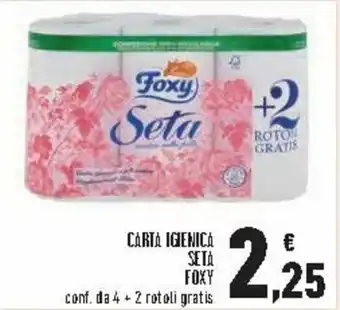Conad City Foxy Seta Carta Igienica 4+2 rotoli gratis offerta