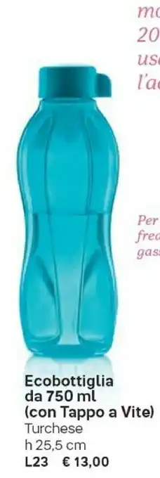 Ecobottiglia Con Tappo A Vite Turchese