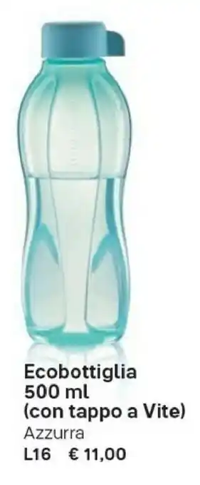 Tupperware Ecobottiglia Con Tappo A Vite Azzurra offerta