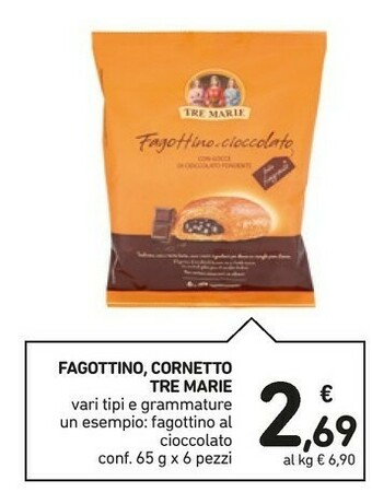 Conad Tre Marie Fagottino Al Cioccolato offerta