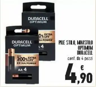 Conad City Duracell Optimum Pile Stilo, Ministilo 4 pezzi offerta