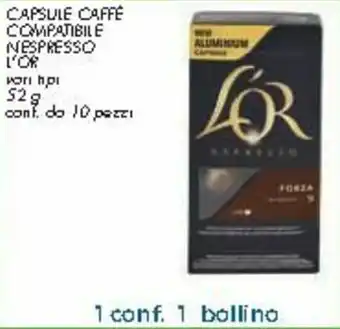 Conad City L'Or Nespresso Capsule Caffè Compatibile 52g 10 pezzi offerta