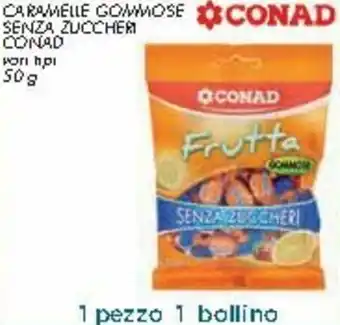 Conad City Conad Caramelle Gommose senza zuccheri 50g offerta