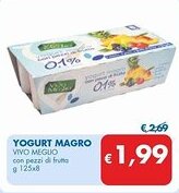 MD Discount YOGURT MAGRO VIVO MEGLIO con pezzi di frutta g 125x8 offerta
