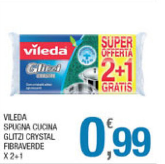 Splendidi e Splendenti Vileda Spugna Cucina Glitzi Crystal Fibraverde x 2+1 offerta