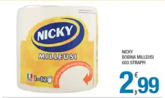 Splendidi e Splendenti Nicky Bobina Milleusi 600 Strappi offerta