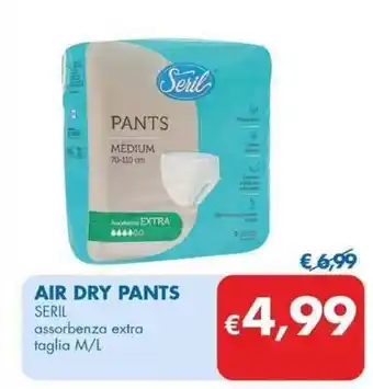 MD Discount AIR DRY PANTS SERIL assorbenza extra taglia M/L offerta