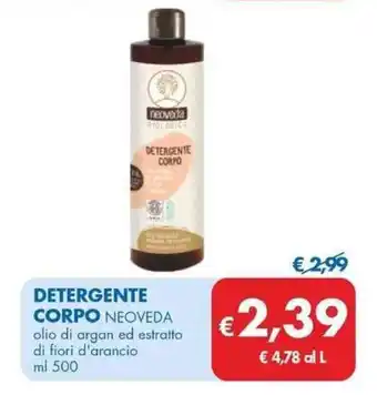 MD Discount DETERGENTE CORPO NEOVEDA olio di argan ed estratto di fiori d'arancio ml 500 offerta